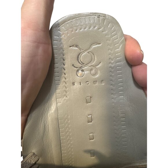 Figue Womens Tassel Leather Slip-On Sandals Size 7 Gray Handmade - Picture 8 of 8